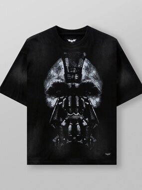 YoungLA Black Short-Sleeve Tee with Bane Mask Graphic